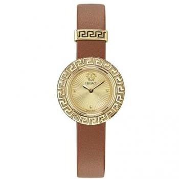 Versace La Greca Women's Brown Leather Watch (Swiss Quartz) VE8C00124