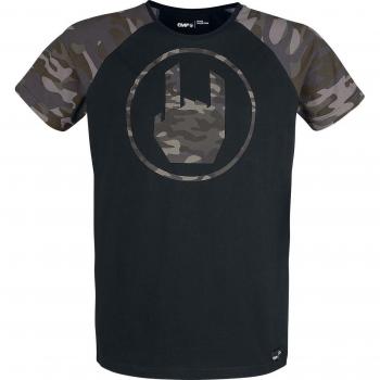 EMP Stage Black Camouflage Rockhand Shirt – Hombre, S‑XXL, color Negro