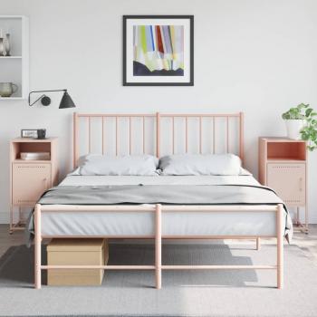 VieX Tablettes de Chambre 2 pcs Rose 36x39x78 cm Acier