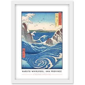 Naruto Whirlpool by Utagawa Hiroshige – Awa Province – Elegant 10x15cm Wall Art