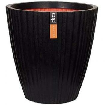 Capi Urban Tube Konischer Blumenkübel 55x52 cm Schwarz