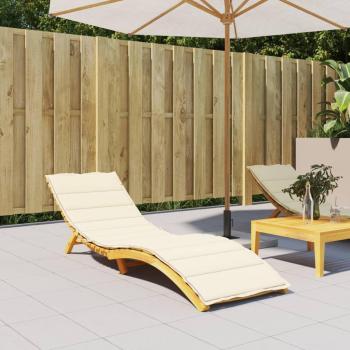Coussin de chaise longue en tissu Oxford crème 200x50x3 cm