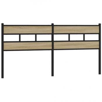 Headboard 180 cm Sonoma Oak Iron and Engineered Wood Vidaxl
