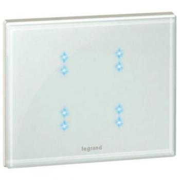 Interrupteur tactile KNX 4 touches blanc Legrand 067572