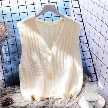 Herbst Damen Ärmellose Strickweste V-Nacken L104