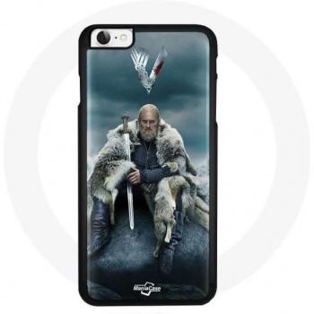 Coque iPhone 5 Ragnar Lothbrok Vikings Saison 6 Logo V Épée Gris Brouillard