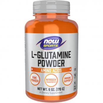 Poudre de L‑Glutamine Now Foods – 170 g – Qualité Sportive
