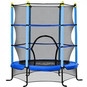 HOMCOM Mini-Trampolin Ø163 cm mit Sicherheitsnetz für Kinder