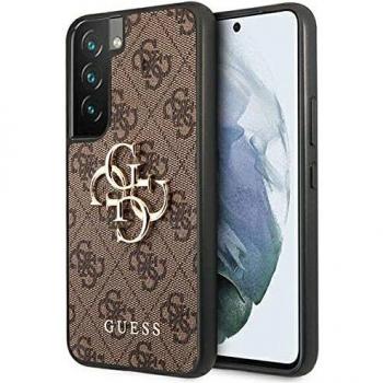 Cover Guess 4G Big Metal Logo en tono marrón para Samsung Galaxy S22 5G
