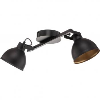 SIGMA Trial 2-Bulb Ceiling Light Fixture, Black/Gold