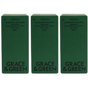 Grace and Green Eco-Cotton Applicator Tampons (Super) – 14 pcs