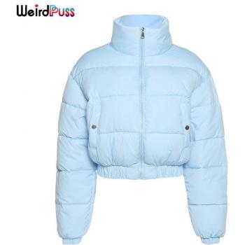 Chaqueta de Invierno para Mujeres, Abrigo Corto Acolchado de Algodón con Cordón y Cremallera
