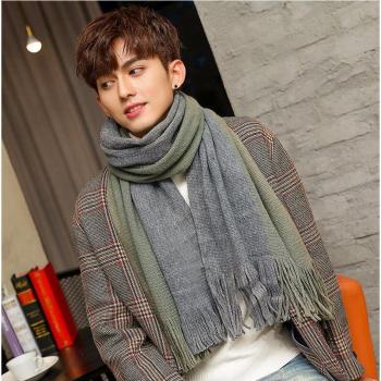 Thick Knitted Wool Scarf for Young Men