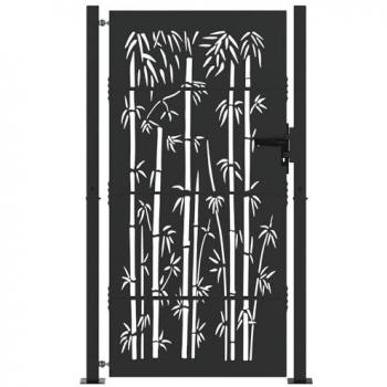 Portail de Jardin en Acier Peint Noir 105 x 200 cm