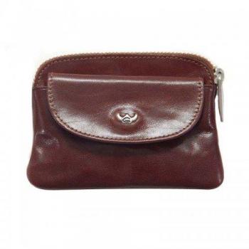 Goldener Kopf Leder-Schlüsselanhänger & Etui 1 Stück Braun