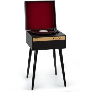 Auna Platine vinyle Berklee TT Case entraînement par courroie 33 1/3 & 45 T/min avec enceintes stéréo en bois