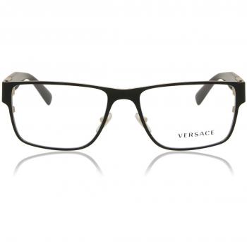 Versace Uomo VE1274 – Montatura Squadrata in Metallo Nera per Visione