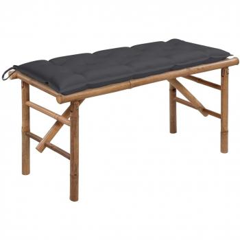 Garden Bench with Cushion 118 cm Bamboo