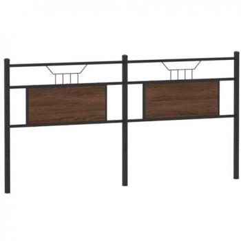 VidaXL 183 cm Brown Oak Headboard – Engineered Wood & Steel Construction