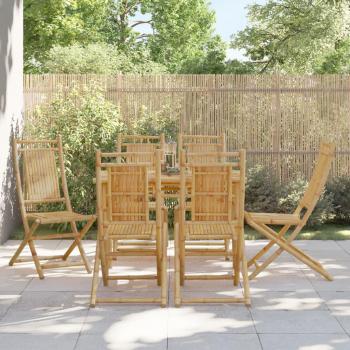 VidaXL Set of 6 Folding Garden Chairs Bamboo 46x66x99 cm