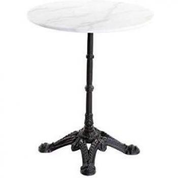 Tavolo in stile bistrot marmo bianco metallo nero