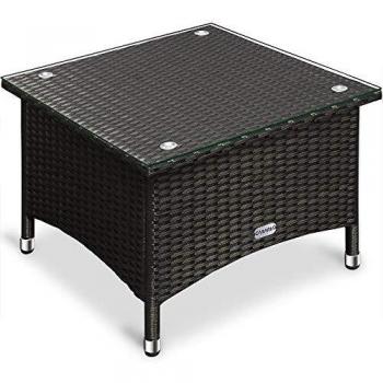 Table d'appoint en polyrotin noir 50x50x45cm
