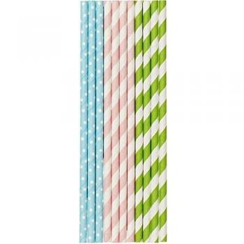 Duni 19,6 cm Pappstrohhalme – 25 Stück, Mix 'Em Up Edition