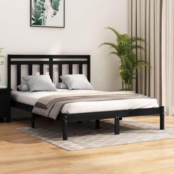 VidaXL Solid Wood Bed Frame, Black, 150x200 cm, King Size