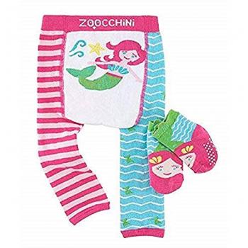 Set multicolor per neonati: leggings e calzini antiscivolo (blu + rosa) – 6‑12 mesi