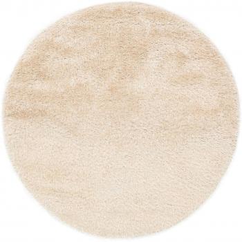 Tapis de salon RugVista Shaggy Beige Crème Ø 150