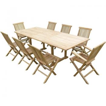 Conjunto de Exterior de Teca Astana 6 Sillas y 2 Sillones