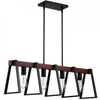 Lámpara de Comedor VEVOR, 4 luces, 60W, ajustable, varillas de 15 y 30 cm
