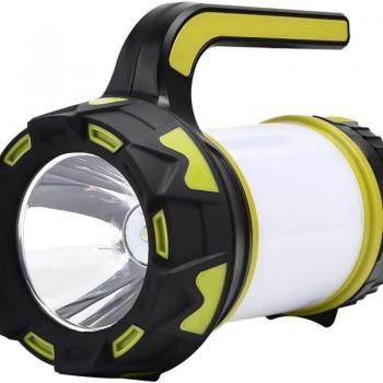 Lampe de plein air 3‑en‑1 avec batterie intégrée, étanche IPX5, lumière haute puissance