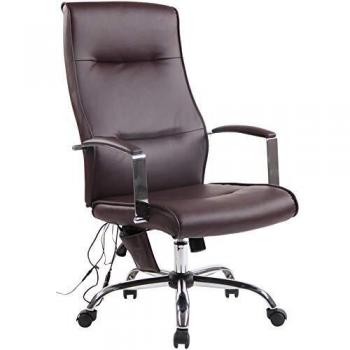 CLP Chaise de Bureau Portland Similicuir Marron avec Massage