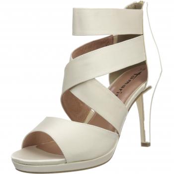 Tamaris 28038, Sandali con Cinturino alla Caviglia Donna, 38 EU, Bianco (Champagne 179)