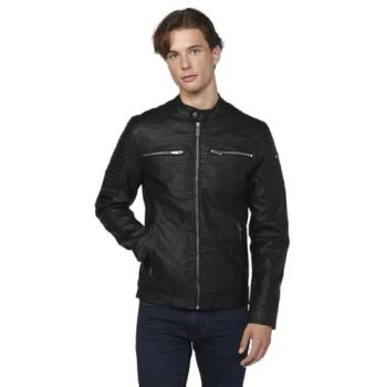 Koroshi Chaqueta Casual de Efecto Piel