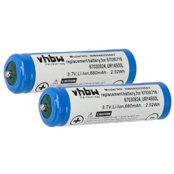 VHBW Twin Lithium‑Ion Batteries for Braun 5751/Series 5 550/8374 590cc Razor – 680 mAh / 3.7 V