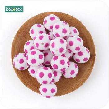 Bopoobo 5PC 15mm Silicone Football Beads
