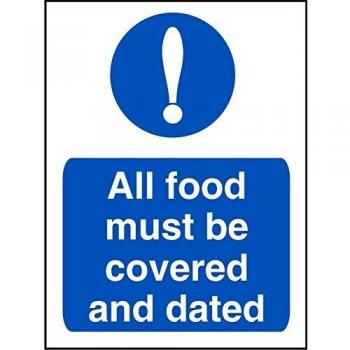 Food Safety Covered and Dated Sign, 200mm x 300mm