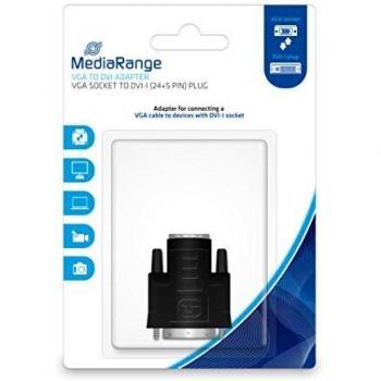 MediaRange VGA auf DVI Adapter, vergoldete Kontakte, VGA Buchse/DVI-I Stecker
