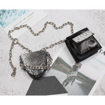 EAM Women's PU Leather Mini-bag with Long Belt