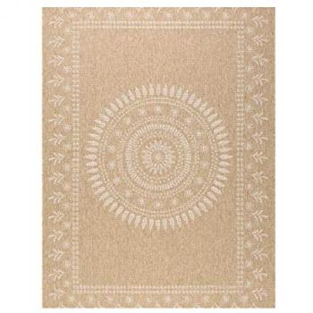 Tapis d'extérieur Pavot 120x170cm en polypropylène naturel résistant aux UV 1400 gr/m²
