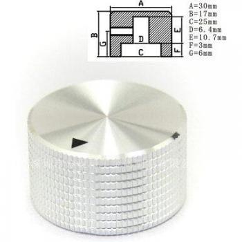 Premium Aluminum Potentiometer Knob for 6.4mm, 8mm, 10mm Shafts