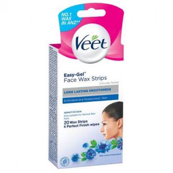 Veet strisce depilatorie viso pelli sensibili 20 pz