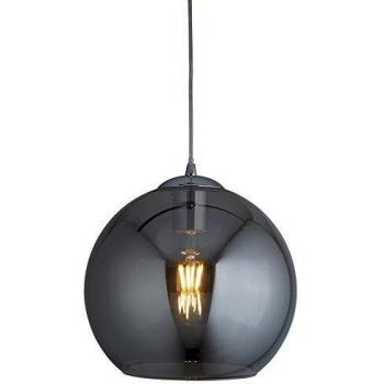 Netlighting Balls 1 Light Dome Ceiling Pendant Chrome, Smoked Glass, E27