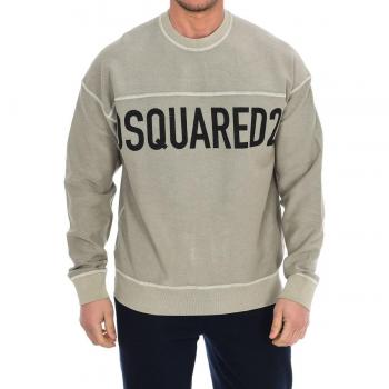 Dsquared2 Khaki Long-Sleeved Crew Neck Sweatshirt for Men