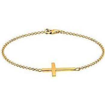 Élégance en Croix Elli – Bracelet argent 925, plaqué or doré, 19 cm
