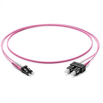 Corning Glasfaser Patchkabel 1m, LC Duplex auf SC Duplex, violett