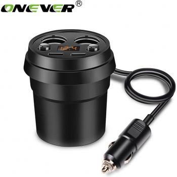 3.1A Dual USB Car Charger with 2 Lighter Sockets