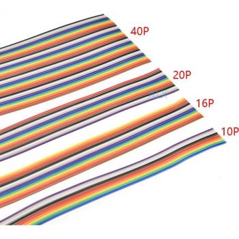 1 Meter 1.27mm Pitch Color Flat Ribbon Cable 6/8/10/12/14/16/20/40 Pin